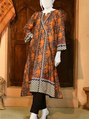 Junaid Jamshed Orange kimono style kurti